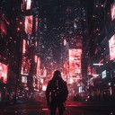 a powerful cyberpunk track with driving beats and synths