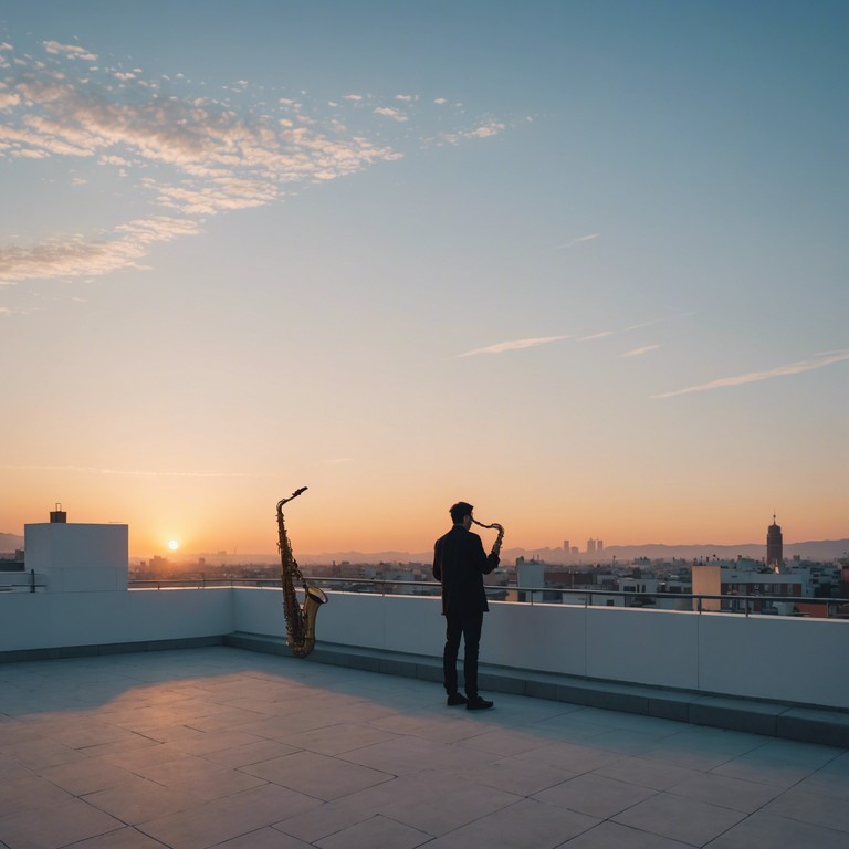 Imagine a scene where the first rays of the sun brighten a lively street festival. The air is filled with the melodic sound of a saxophone playing a soulful tune that resonates with the cheerful crowd, blending modern rhythms with classic soul vibes.