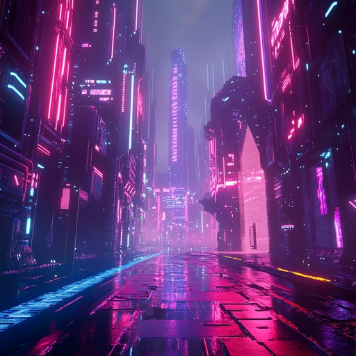 A relentless composition featuring dark synthetic textures and pulsating rhythms, capturing the anxiety and chaos of a dystopian neon city. The rising tension and frequent crescendos mirror the unease and turmoil of urban existence.