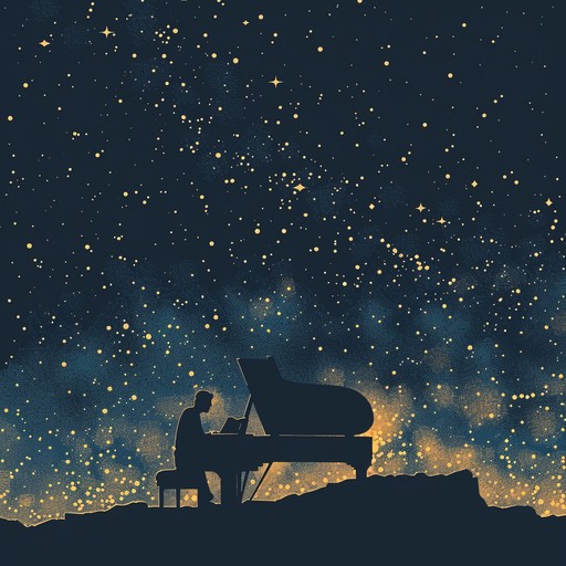 A slow, melancholic piano piece with rich harmonies and gentle melodies, evoking deep introspection and a sense of serene contemplation. The piece beautifully navigates through subtle dynamics and thoughtful phrasing, conjuring imagery of a tranquil night sky lit by distant stars.