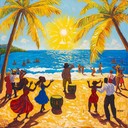 vibrant rumba capturing joyful, sunlit island rhythms, pure happiness.