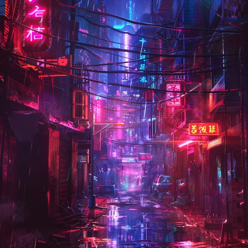 Let the eerie synth rhythms guide you through a neon drenched cyberpunk city, where every beat peels back a layer of enigma in the digital shadows.