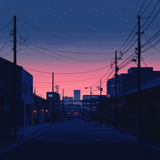 Blend of smooth urban ambient tones highlighting the quiet serenity of twilight cityscape.