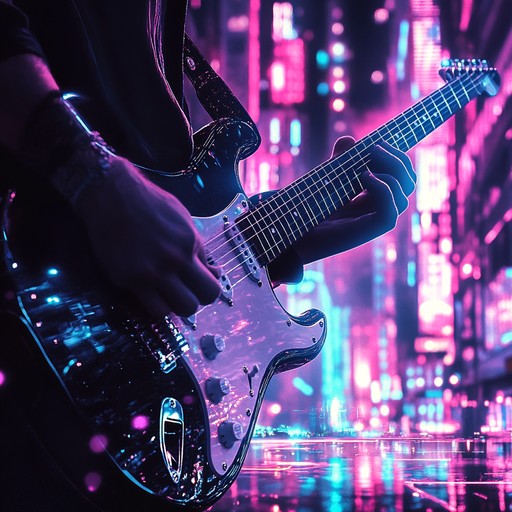 Firefly in neon combines the complexities of progressive rock with a groovy, danceable rhythm. The electric guitar leads with intricate riffs, while the bass and drums provide a solid, funky foundation. Synth layers add texture and an otherworldly vibe, giving it a vibrant and dynamic feel. Perfect for a journey through a neon lit cityscape at night.