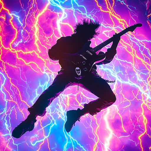 An electrifying hard rock instrumental featuring soaring guitar riffs, thunderous drums, and a driving bass line, designed to evoke a sense of exhilaration and pure joy.