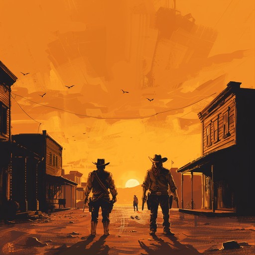 An instrumental piece capturing the intensity of an impending duel in a deserted, sun baked western village. The strained silence, distant cawing of crows, and tension build up until the explosive climax of the standoff.