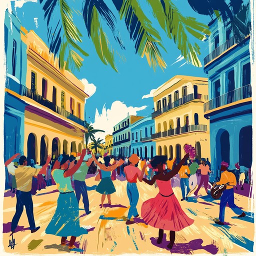 An uplifting instrumental mambo piece that encapsulates the essence of cuban nightlife, blending traditional rhythms with modern influences to create a festive atmosphere. The lively trumpet melodies and infectious beats transport listeners to a bustling dance floor under the stars.