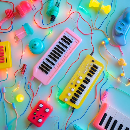 An upbeat instrumental track combining toy instruments with electronic beats, creating a whimsical and groovy atmosphere reminiscent of childhood playfulness. The song features catchy melodies played on toy pianos, xylophones, and quirky synths layered over a driving rhythm, inviting listeners to tap their feet and smile.