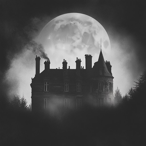 A chilling orchestral composition that explores the sinister echoes and spectral whispers permeating through the ruins of an abandoned, haunted estate.