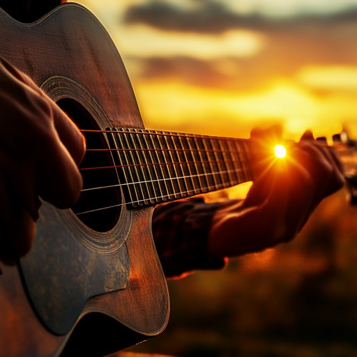 In the quiet of the desert's evening, the gentle guitar melodies honor the day's end and invite the night; it's a musical fusion where latin passion meets the tranquil beauty of nature.