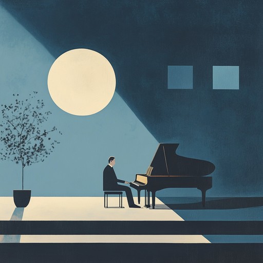 This composition weaves gentle piano melodies into a tapestry of late night contemplations, capturing the essence of solitary reflection with a soft, torch lounge flair