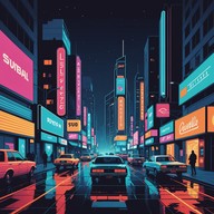 energetic beats meet nighttime urban vibes