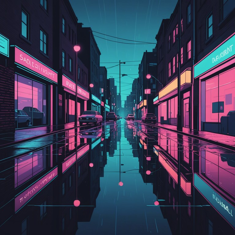 This track embodies the essence of a lonely neon lit cityscape late at night, with deep, resonating synth sounds that evoke a sense of introspective wanderlust. The soundscape is lush, filled with textural layers that mimic the reflective surfaces of rain drenched streets under neon lights.