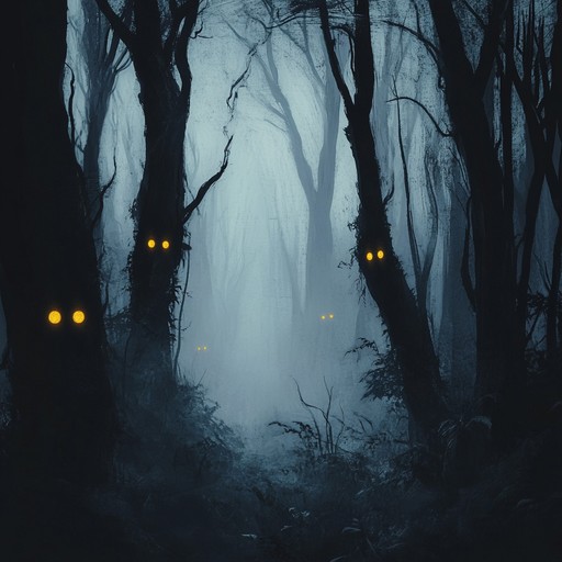 Venture deep into an ancient forest shrouded in darkness, where strange whispers and unsettling sounds create a palpable sense of fear. The track uses theremin and dark ambient soundscapes to evoke the feeling of being watched by unseen entities lurking in the shadows.