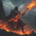 an instrumental bold metal track with aggressive, driving guitar and drums.