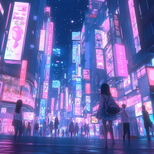 Immerse yourself in an anime inspired experience with futuristic groovy beats, perfect for scenes set in neon lit metropolis. The electric guitar and vibrant synth lines aim to energize and uplift.