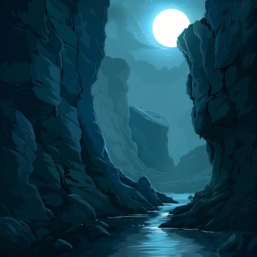 This piece evokes the feeling of exploring a vast network of underground caverns by moonlight. Eerie echoes, dripping water, and the occasional gust of cold wind create a chilling atmosphere. The melody is sparse and minimal, leaving space for the natural reverb of the caverns. Occasional dissonant notes and unexpected sounds keep the listener on edge, as if danger could be lurking around any corner.