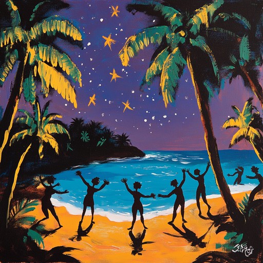 A lively and colorful composition featuring trumpet as the lead, intertwined with energetic afro cuban rhythms. This song encapsulates the festive spirit of caribbean nights, invoking images of beachside bonfires and spirited dancing.