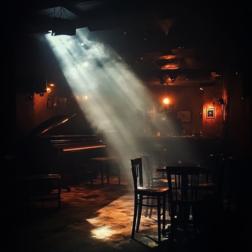 Imagine wandering into an old, smoky jazz club at midnight where shadows dance and the air is thick with mystery. The eerie atmosphere is punctuated by a haunting melody played on a grand piano, creating an unsettling yet captivating experience. The piece blends lounge music with dark, atmospheric elements, evoking a sense of suspense and otherworldliness. Perfect for setting an eerie mood or inducing chills down the spine