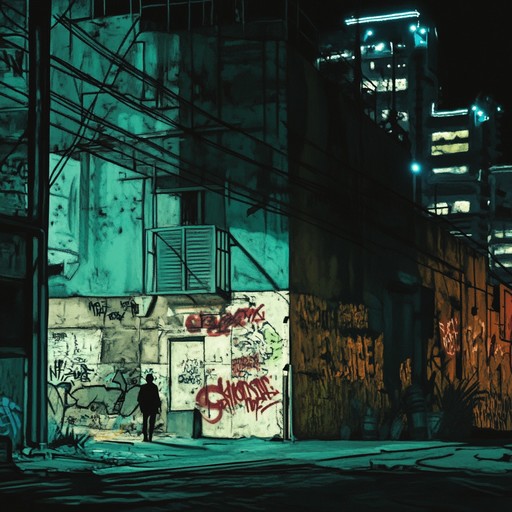 An instrumental track featuring heavy drum beats and industrial urban noises, creating an aggressive atmosphere that captures the intensity and chaos of city life