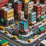 explore a miniature musical city of toys.