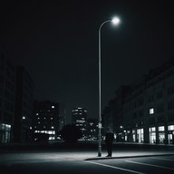 melancholic beats under flickering street lamps