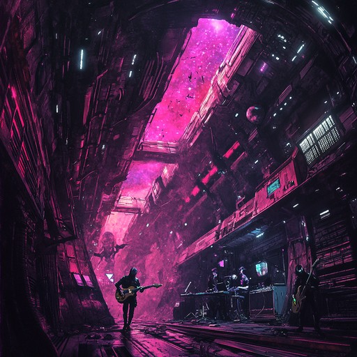 This song fuses raw punk aggression with ethereal, spacey atmospheres, channeling the feeling of a galactic rebellion. Atmospheric synths contrast with aggressive guitar to create an intense, otherworldly vibe.