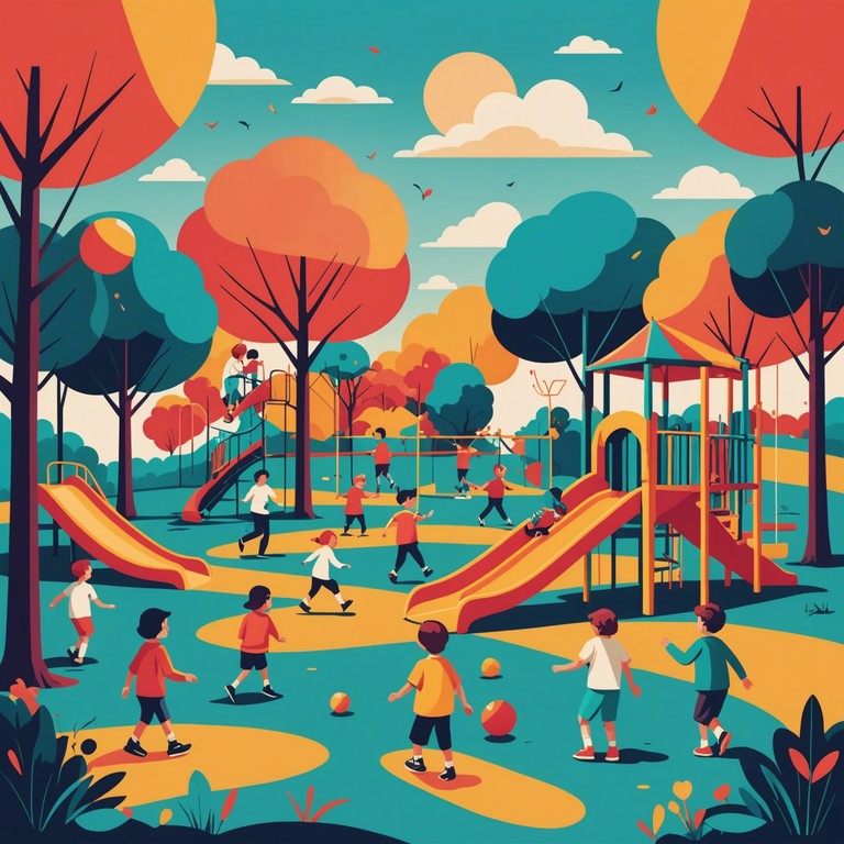 An instrumental track designed to enhance children's playtime, featuring bright melodies that paint a picture of a sunny day at the playground. It's a song that encourages active and joyful participation along with a sense of freedom in a cheerful outdoor setting.