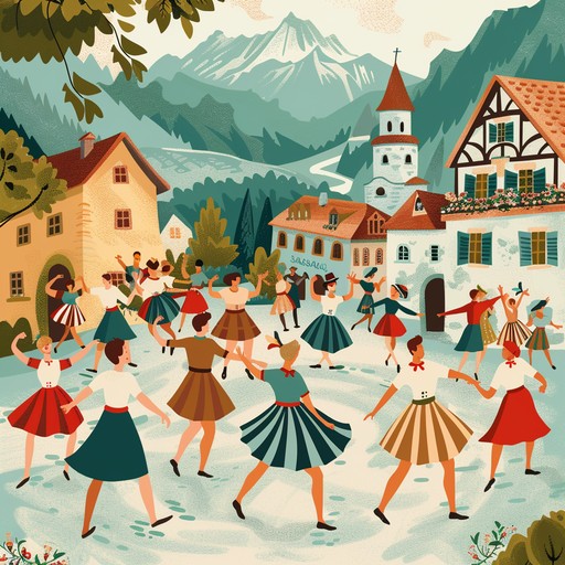 This song captures the vibrant atmosphere of a bavarian village festivity, where the cheerful accordion melodies and rhythmic beats create an irresistible urge to dance and celebrate. It paints a vivid picture of smiling faces, bright costumes, and the warm sense of community, making it the perfect soundtrack for any joyous occasion.