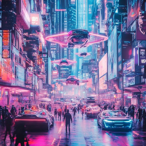 A mesmerizing instrumental piece that captures the heartbeat of a cybernetic city, blending dark synths with ethereal melodies for an immersive cyberpunk experience.