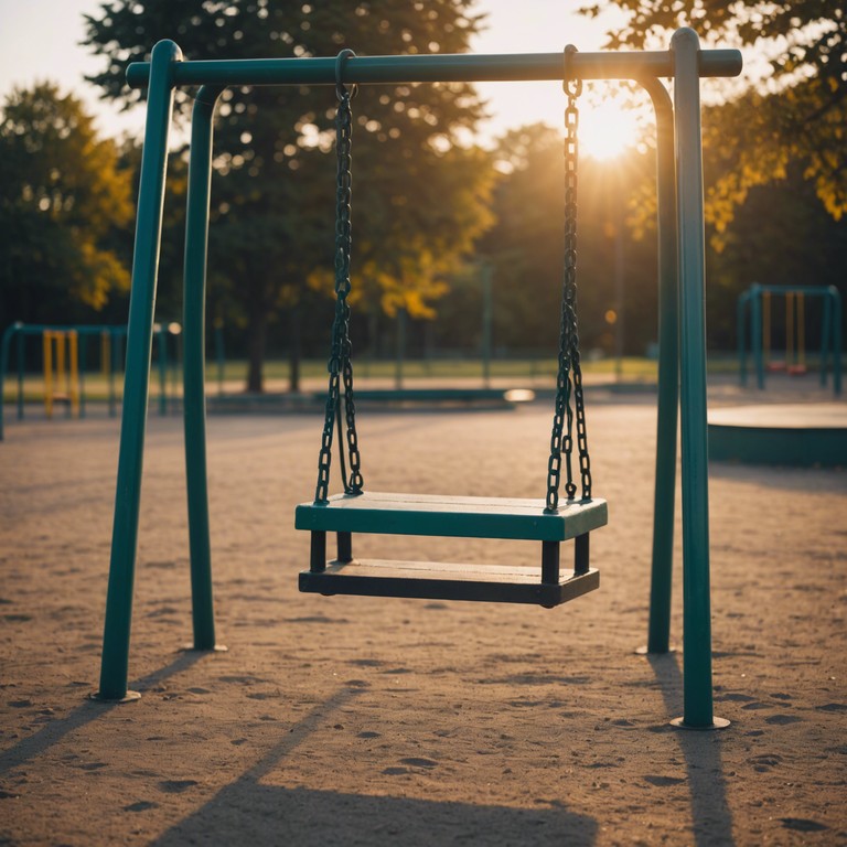 This track captures the gentle essence of a child's quiet moments of introspection on a sunlit playground, using delicate musical phrasing to echo the soft whispers of imagination and wonder.