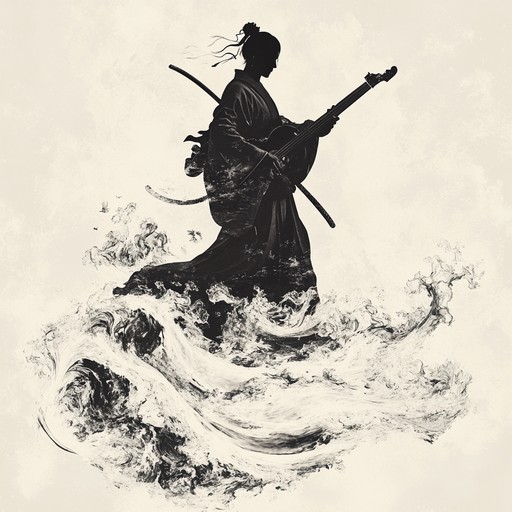 An instrumental dubstep song blending powerful bass drops with traditional japanese instruments like shamisen and taiko drums, creating an energetic fusion of eastern melodies and modern beats.