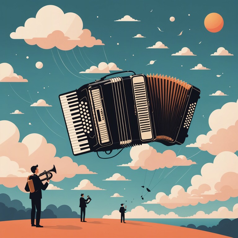 Visualize drifting joyfully through an endless sky, each accordion note propelling higher into euphoria. This alternative take amplifies the dream like quality of a joyous airborne journey.