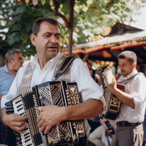 Dive into a high energy dance track fusing traditional bulgarian chalga with contemporary electronic music. The dominant accordion melody, vigorous bassline, and spirited percussions create an explosive atmosphere for joyous celebrations.