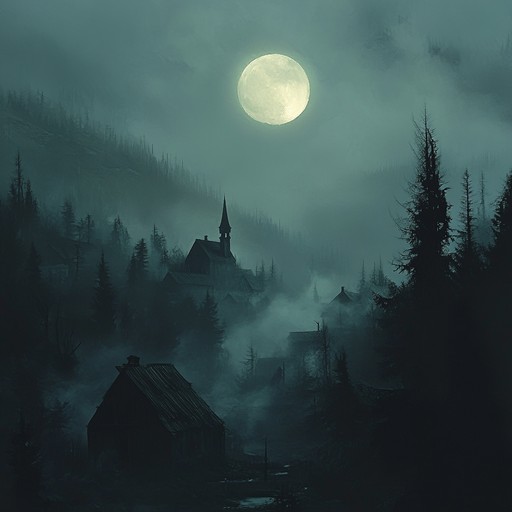 An instrumental piece that evokes the chilling atmosphere of an abandoned village at midnight, filled with ghostly whispers and eerie melodies. The composition builds suspense with minimalistic yet powerful sounds, creating a sense of dread and mystery.