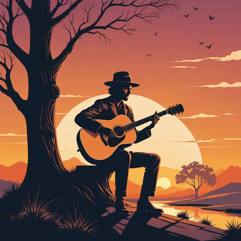 Imagine a troubadour under the vast open sky, their soft melodies inviting a feeling of peaceful solitude and connection with nature. This track enacts that serene tableau through gentle guitar strums that resonate with the soul.