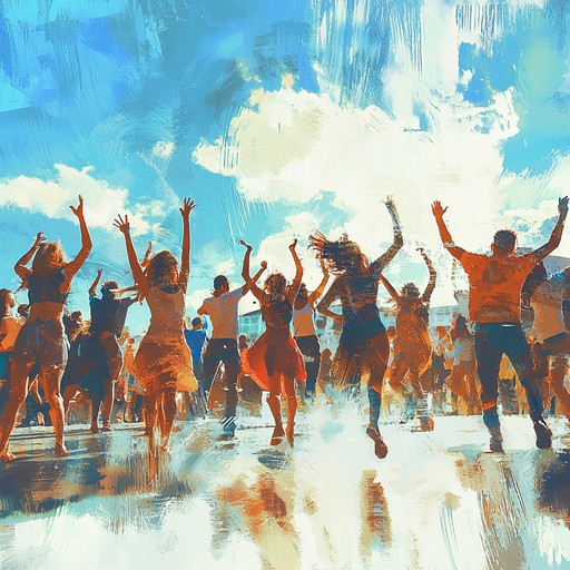 Compose a lively hip hop instrumental with vibrant street percussion, capturing the essence of joyful urban summer vibes. Perfect for parties and dancing.**