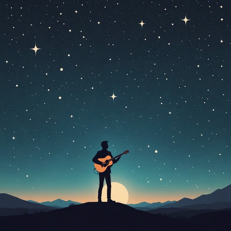 In this track, the gentle strumming of an acoustic guitar captures the serene and intimate atmosphere of a quiet evening under the stars. The music conveys a sense of peace and reflection, ideal for contemplative moments or a soothing end to a busy day.