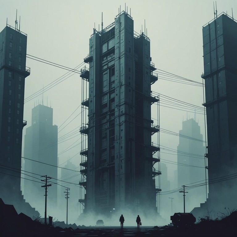 This song combines the grandeur of majestic soundscapes with the robust and gritty essence of industrial rock. Using powerful distorted guitars and deep electronic beats, it creates an intense experience that feels like marching alongside giants made of steel. The composition suggests a journey through a dystopian landscape where power and grace coexist in a complex sonic architecture.