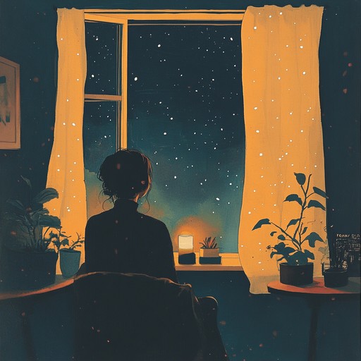 A soothing instrumental track featuring soft guitar melodies and subtle ambient sounds, designed to evoke feelings of introspection and peaceful solitude during quiet nights