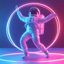 an energetic disco track with spacey vibes and synth melodies