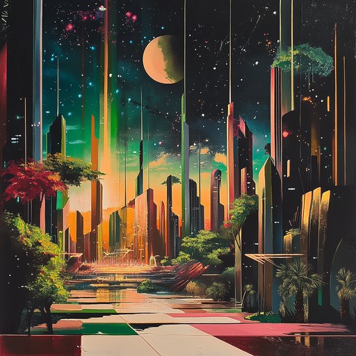 Enter a soundscape where cosmic synths and jungle rhythms fuse into an electrifying, catchy jingle. This dynamic instrumental piece balances the ancient with the futuristic, delivering energy and adventure.