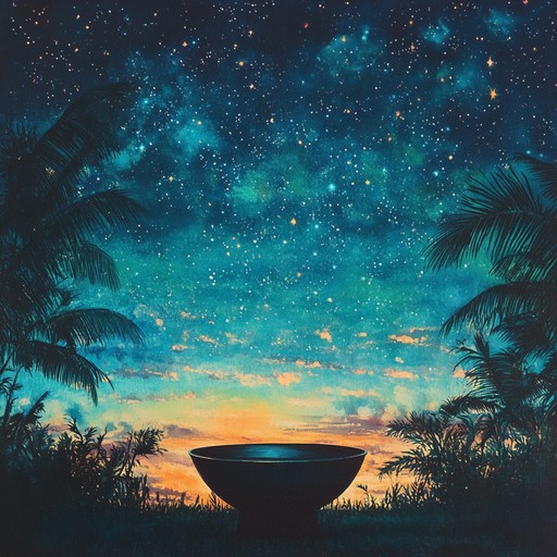 A cutting edge instrumental calypso track combining traditional steelpan sounds with futuristic synthesizers and cosmic electronic textures, delivering a mesmerizing blend of caribbean rhythms and space age ambiance.