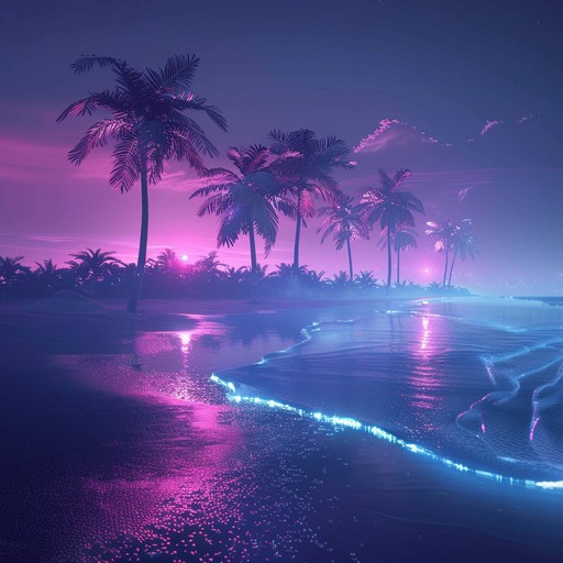 Immerse yourself in an otherworldly tropical paradise with this synth driven instrumental. Merging traditional tropical rhythms with spacey, ethereal soundscapes, it transports listeners to an alien beach filled with neon palm trees and golden sands under a starry cosmos.