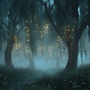 haunting melodies evoking sorrow in a mystic forest