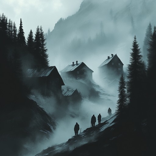 A chilling track blending traditional german schlager with unnerving, horror inspired soundscapes. The juxtaposition of cheerful accordion melodies with dark, distorted undertones creates a surreal and unsettling experience, reminiscent of eerie tales from the alpine regions. The dynamic shifts invoke feelings of an impending horror hidden behind seemingly innocent tunes, taking the listener on a twisted journey through haunted mountain villages.