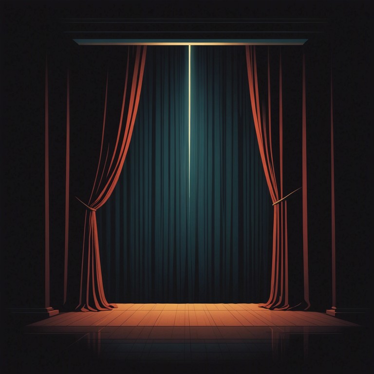 Imagine a scene set in a dimly lit room where secrets loom large and every soft sound amplifies the tension. Suspense builds as the velvet curtains move subtly with the rhythm of a breathing mystery, intensified by a sinister yet glamorous backdrop crafted by echoing guitar strings.