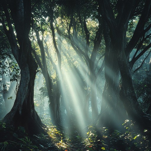 In a hidden grove, where time seems to stand still, a single acoustic guitar weaves a tapestry of melodies that echo the mysticism of the woodland and its age old secrets. This composition draws from the narrative driven tradition of folk storytelling, creating an intimate atmosphere that connects the past with the present.