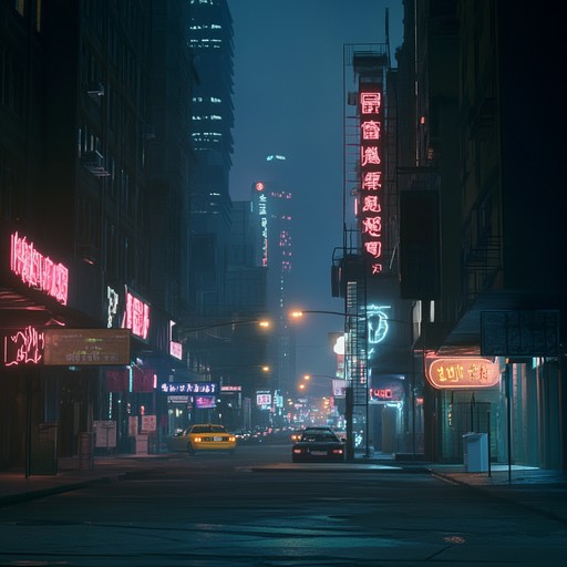 A sonic journey through misty city streets, with pulsating synths, eerie atmospheres, and intense beats, capturing the feeling of an urban mystery unfolding at midnight