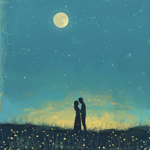 A beautiful, delicate folk tune with sensual undertones, featuring gentle plucking and lush, organic sounds that transport the listener to a moonlit meadow where romance blooms and nature whispers softly in the background. The piece exudes warmth and intimacy, creating a soothing atmosphere perfect for a serene evening under the stars